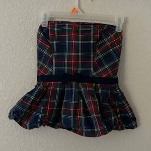 Abercrombie Plaid peplum tube top
